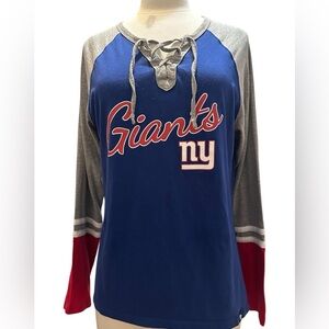 47 Brand Blue and Gray Giants Long Sleeve Tee